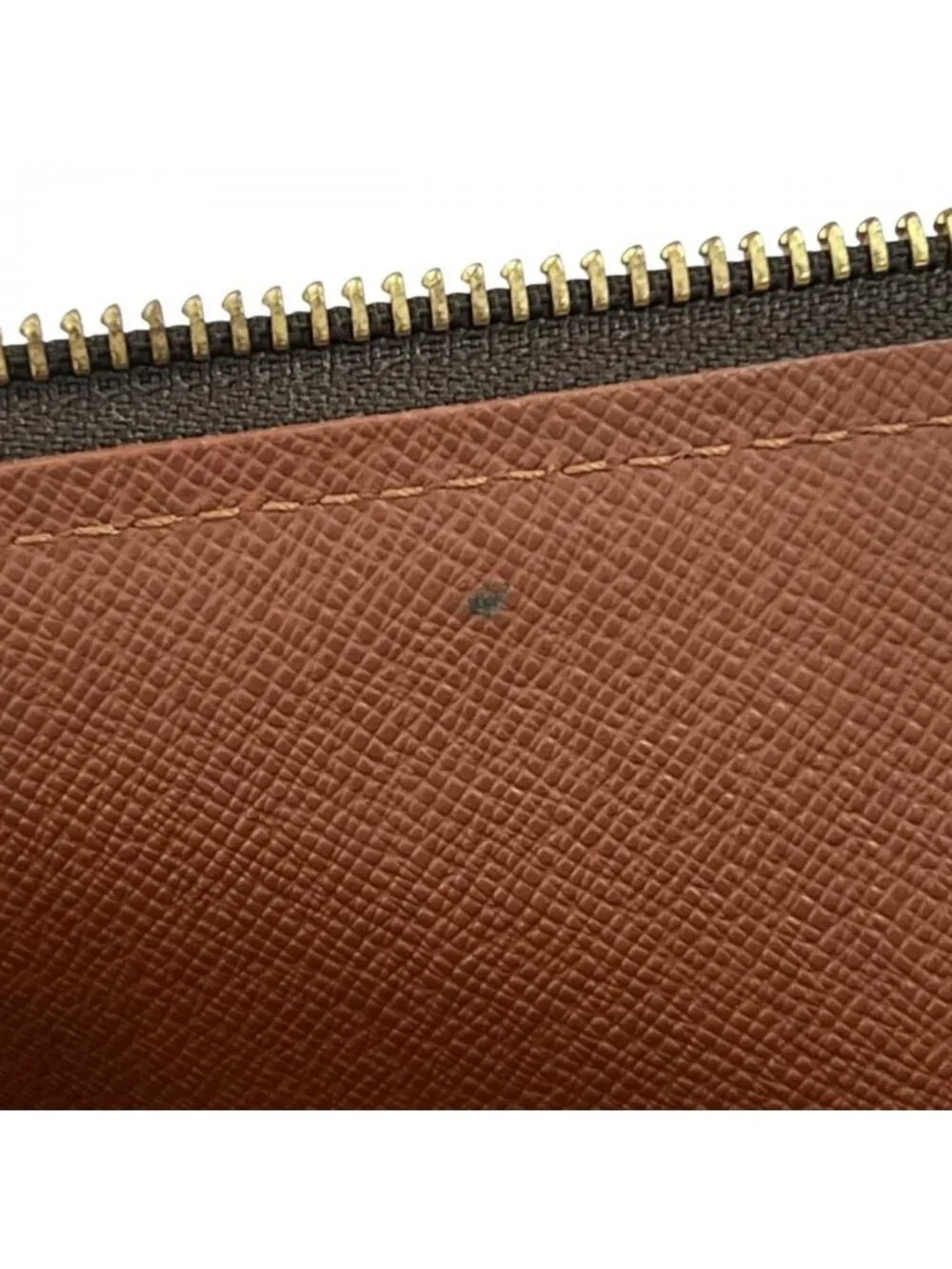 Louis Vuitton Clutch Monogram Poche Document Second Canvas Brown Gold
